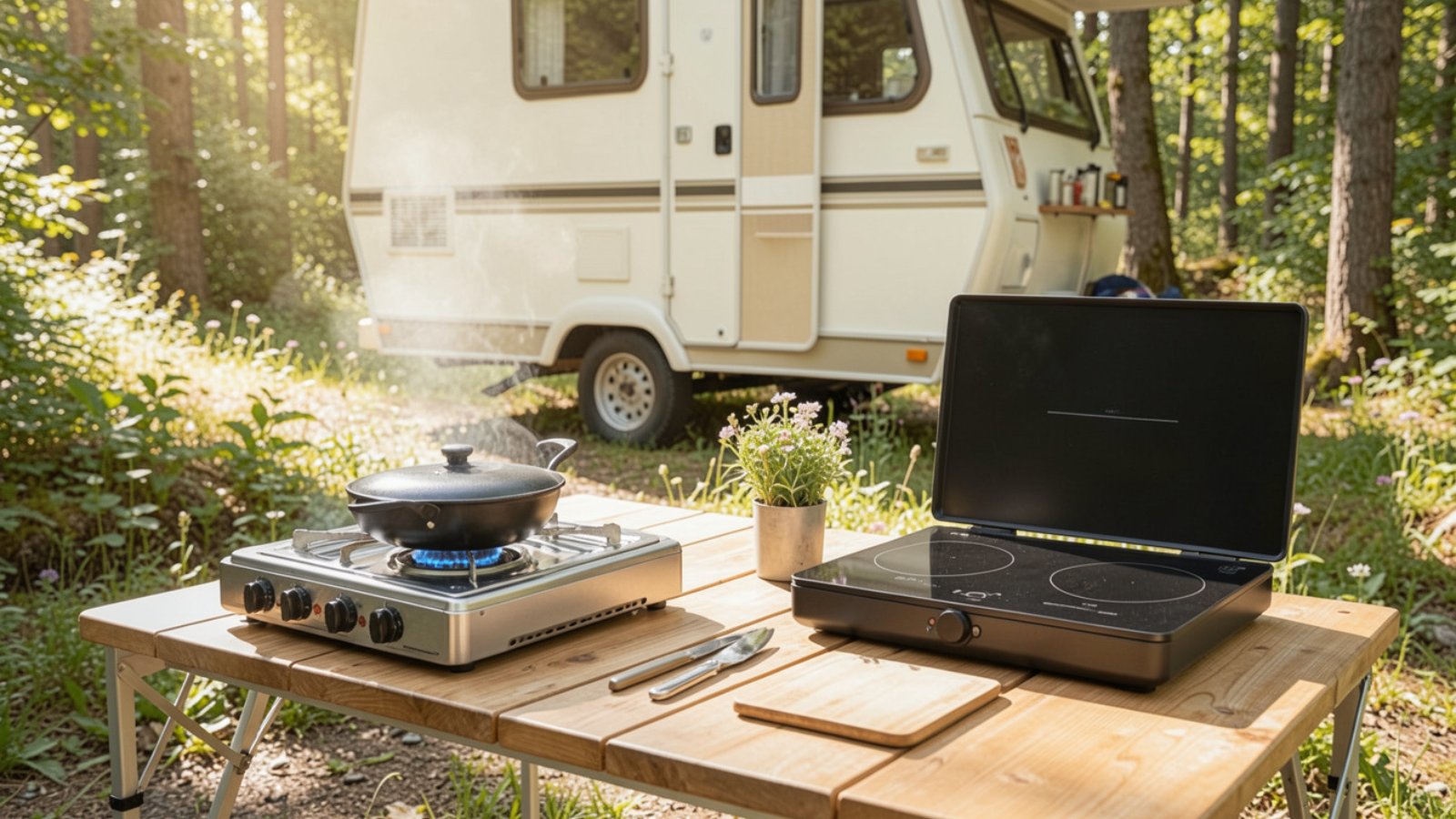 Gas o inducción en camper: qué cocina elegir