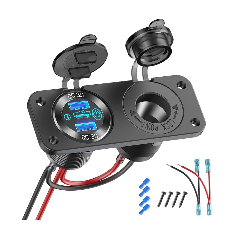 Regleta USB + 12V empotrable